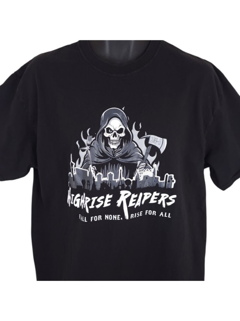 Highrise Reapers T Shirt Mens Size XL Black Las Vegas Firefighters Rise For All
